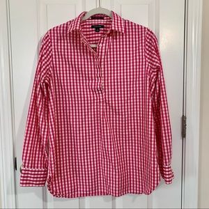 Lands’ End No Iron Gingham Pullover Tunic Size 8